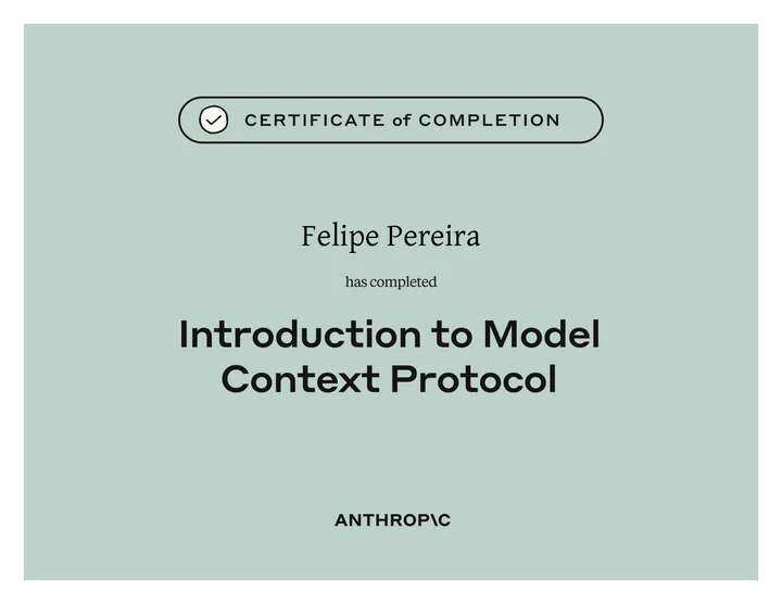 Anthropic certificate: Introduction to Model Context Protocol